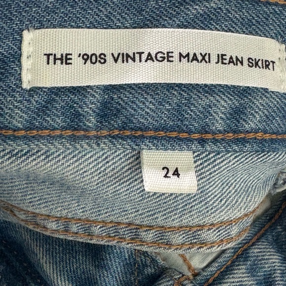 Aritzia Denim Forum The 90’s Vintage Denim Blue long Jeans Skirt waist 24 Sz 00 - Picture 9 of 16